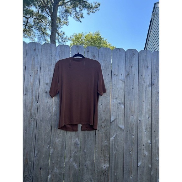 Chicos Cotton Open Front Cardigan Women’s Size 2 Short Sleeve Brown large‎ - Picture 7 of 10